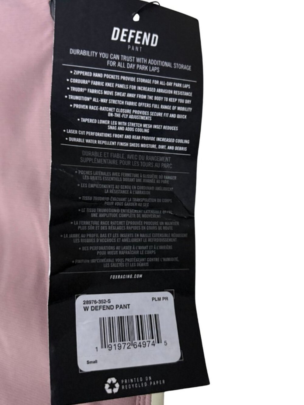 FOX RACING Defend Cycling Pants Waterproof Stretch Trousers Womens Small NWT - Picture 5 of 8